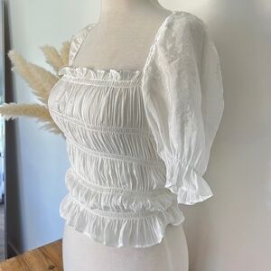 Beautiful white sheer Seoul blouse